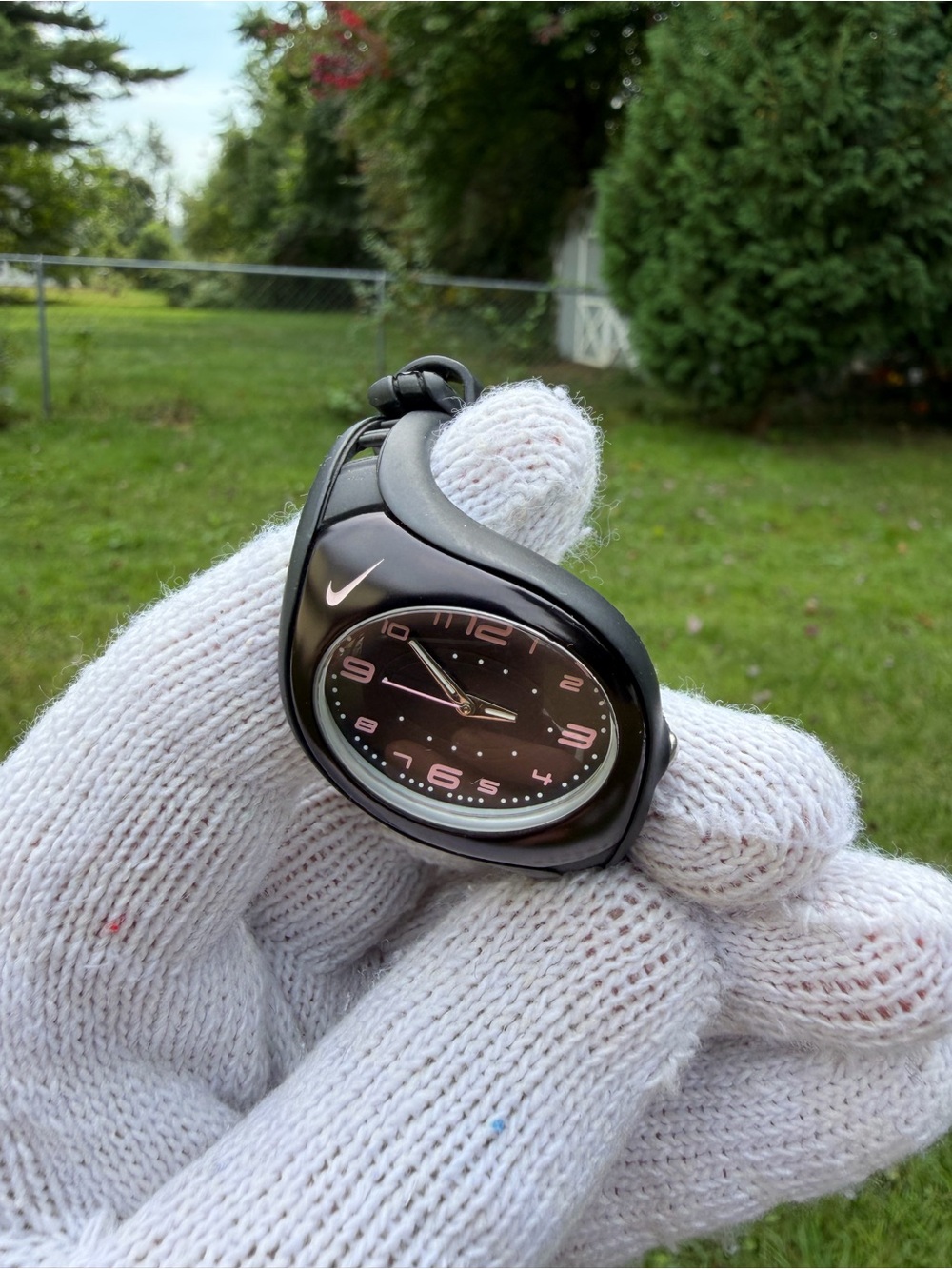 Vintage Nike Triax Swift Analog Watch Black Pink Y2K Sport Quartz WK0007 Rare